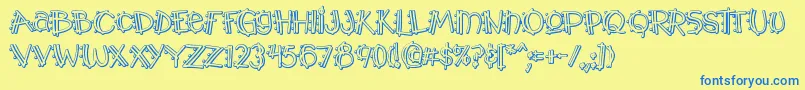 Y2kpmoa Font – Blue Fonts on Yellow Background