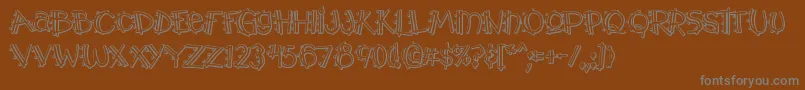 Y2kpmoa Font – Gray Fonts on Brown Background