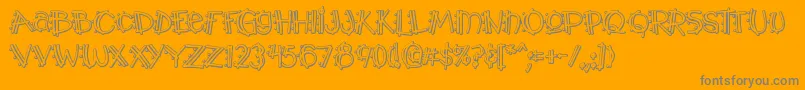 Y2kpmoa Font – Gray Fonts on Orange Background