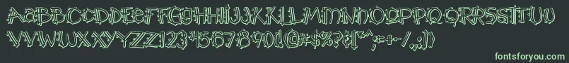 Y2kpmoa Font – Green Fonts on Black Background