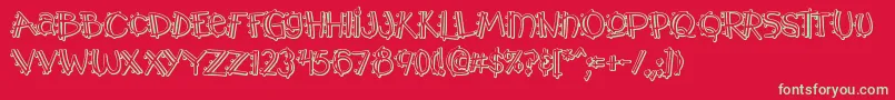 Y2kpmoa Font – Green Fonts on Red Background