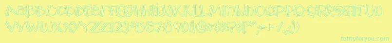 Y2kpmoa Font – Green Fonts on Yellow Background