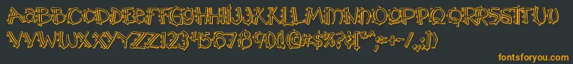 Y2kpmoa Font – Orange Fonts on Black Background