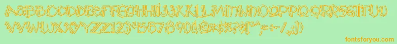 Y2kpmoa Font – Orange Fonts on Green Background