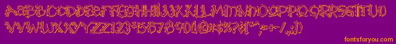 Y2kpmoa Font – Orange Fonts on Purple Background