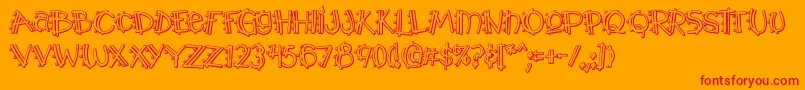 Y2kpmoa Font – Red Fonts on Orange Background