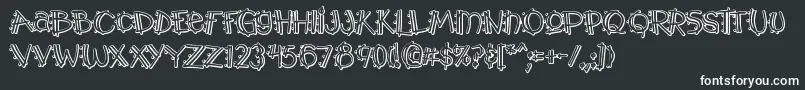 Y2kpmoa Font – White Fonts on Black Background