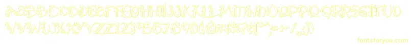 Y2kpmoa Font – Yellow Fonts on White Background