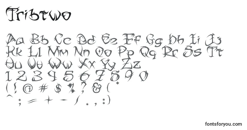 Schriftart Tribtwo – Alphabet, Zahlen, spezielle Symbole
