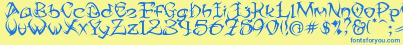 Шрифт Tribtwo – синие шрифты на жёлтом фоне