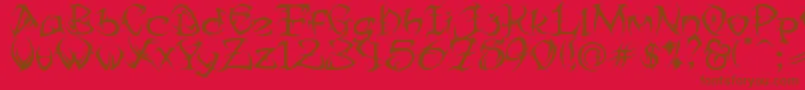 Weitere Informationen zur Tribtwo-Schriftart Tribtwo-Schriftart – Braune Schriften auf rotem Hintergrund