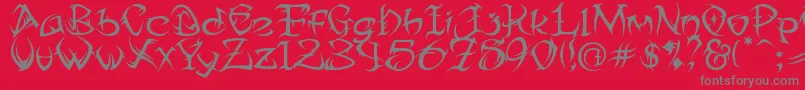 Tribtwo Font – Gray Fonts on Red Background