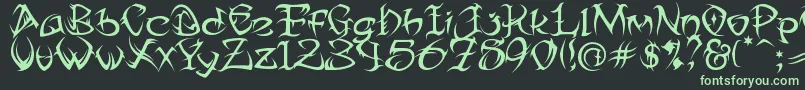 Tribtwo Font – Green Fonts on Black Background