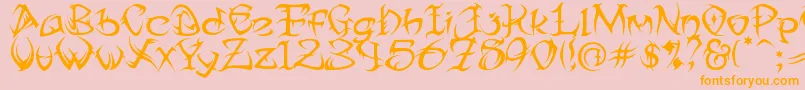 Tribtwo-fontti – oranssit fontit vaaleanpunaisella taustalla