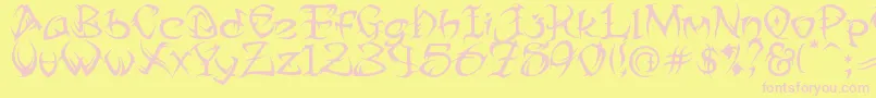 Tribtwo-Schriftart – Rosa Schriften auf gelbem Hintergrund