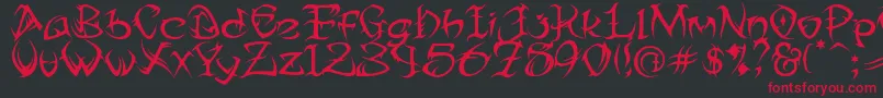 Tribtwo Font – Red Fonts on Black Background