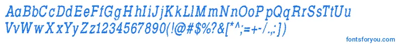 RowdyTypemachine7CondensedItalic Font – Blue Fonts