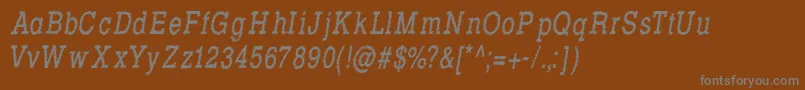 En savoir plus sur la police RowdyTypemachine7CondensedItalic Police RowdyTypemachine7CondensedItalic – polices grises sur fond brun