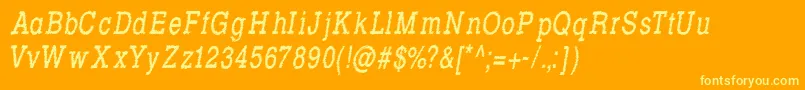 fuente RowdyTypemachine7CondensedItalic – Fuentes Amarillas Sobre Fondo Naranja