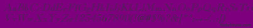 LaraItalicHollow Font – Black Fonts on Purple Background