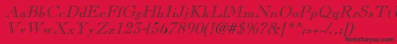 LaraItalicHollow Font – Black Fonts on Red Background
