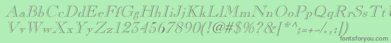 LaraItalicHollow Font – Gray Fonts on Green Background