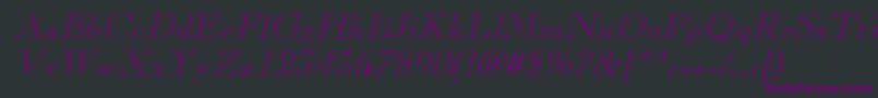 LaraItalicHollow Font – Purple Fonts on Black Background