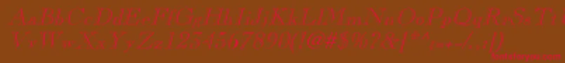 LaraItalicHollow Font – Red Fonts on Brown Background