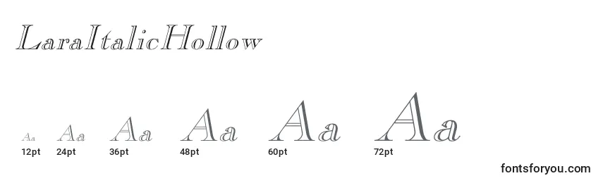 Größen der Schriftart LaraItalicHollow