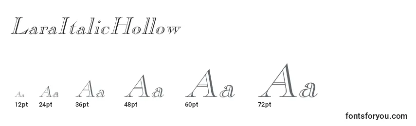 Tamaños de fuente LaraItalicHollow