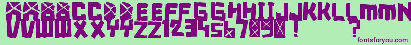 FontBreakdown Font – Purple Fonts on Green Background