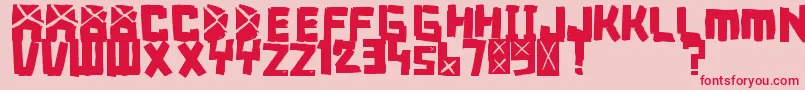 フォントFontBreakdown – ピンクの背景に赤い文字