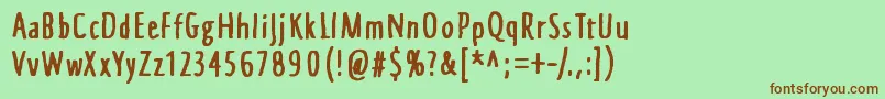 InstantNirvana Font – Brown Fonts on Green Background