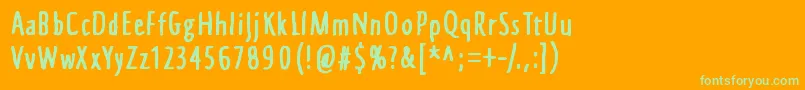 InstantNirvana Font – Green Fonts on Orange Background