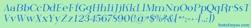 Czcionka PhosphorusFluoride – niebieskie czcionki na zielonym tle