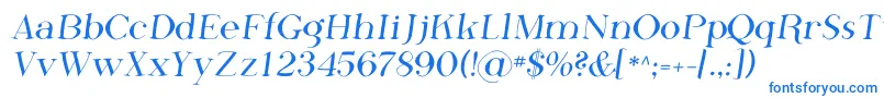 フォントPhosphorusFluoride – 白い背景に青い文字