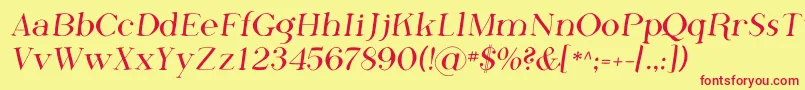 フォントPhosphorusFluoride – 赤い文字の黄色い背景