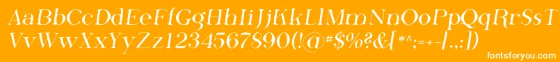 フォントPhosphorusFluoride – オレンジの背景に白い文字