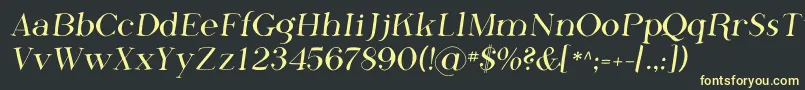 フォントPhosphorusFluoride – 黒い背景に黄色の文字