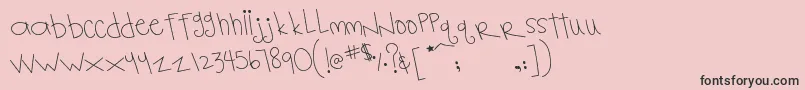 MtfNotebook Font – Black Fonts on Pink Background