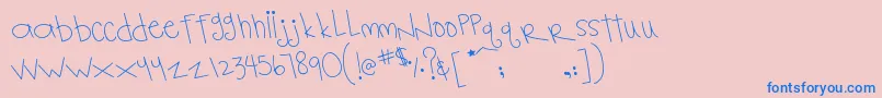 MtfNotebook Font – Blue Fonts on Pink Background