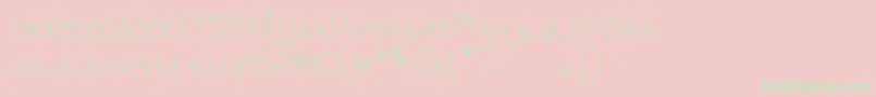 MtfNotebook Font – Green Fonts on Pink Background