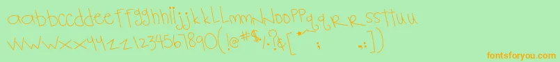 MtfNotebook Font – Orange Fonts on Green Background