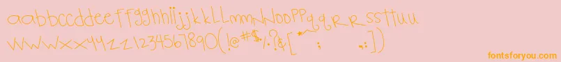 MtfNotebook Font – Orange Fonts on Pink Background