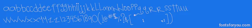MtfNotebook Font – Pink Fonts on Blue Background