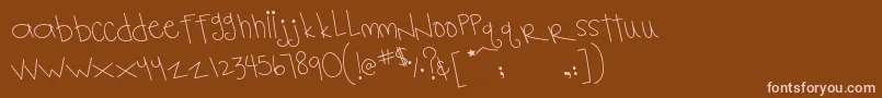 MtfNotebook Font – Pink Fonts on Brown Background