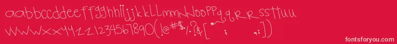 MtfNotebook Font – Pink Fonts on Red Background