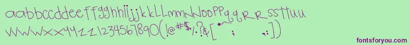 MtfNotebook Font – Purple Fonts on Green Background