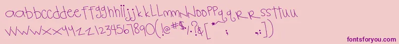 MtfNotebook Font – Purple Fonts on Pink Background