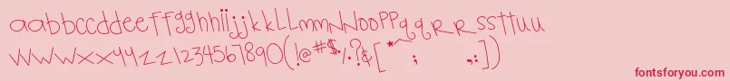 MtfNotebook Font – Red Fonts on Pink Background